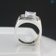 Nhẫn bạc nam hoa sen đính đá NNA0786
