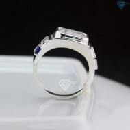 Nhẫn bạc nam đơn giản đính đá chữ nhật NNA0787