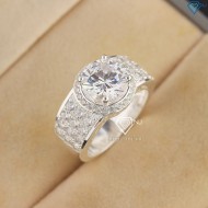 Nhẫn bạc nam đính đá chủ 10mm đẹp NNA0792