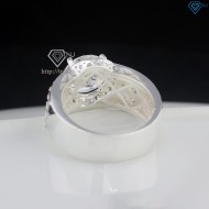 Nhẫn bạc nam đính đá chủ 10mm đẹp NNA0792