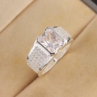Nhẫn bạc nam đính đá chữ nhật đẹp NNA0793