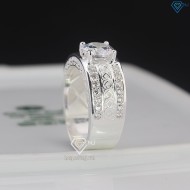 Nhẫn bạc nam họa tiết kim tiền đính đá NNA0794
