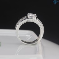 Nhẫn bạc nam họa tiết kim tiền đính đá NNA0794