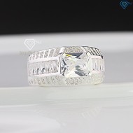 Nhẫn bạc nam đính đá chữ nhật đẹp NNA0798