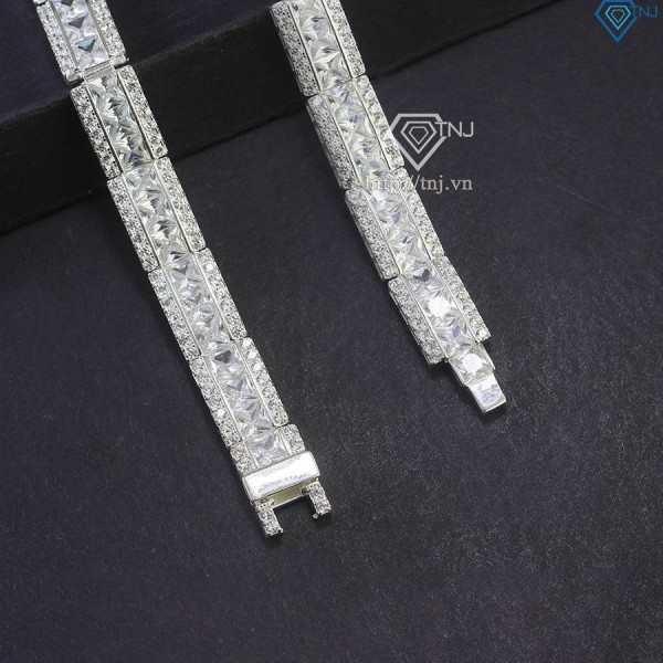 Lắc tay bạc cho nam đính đá sang trọng LTA0195 - Trang Sức TNJ