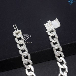 Lắc tay bạc nam mắt xích cuban không đính đá LTA0197
