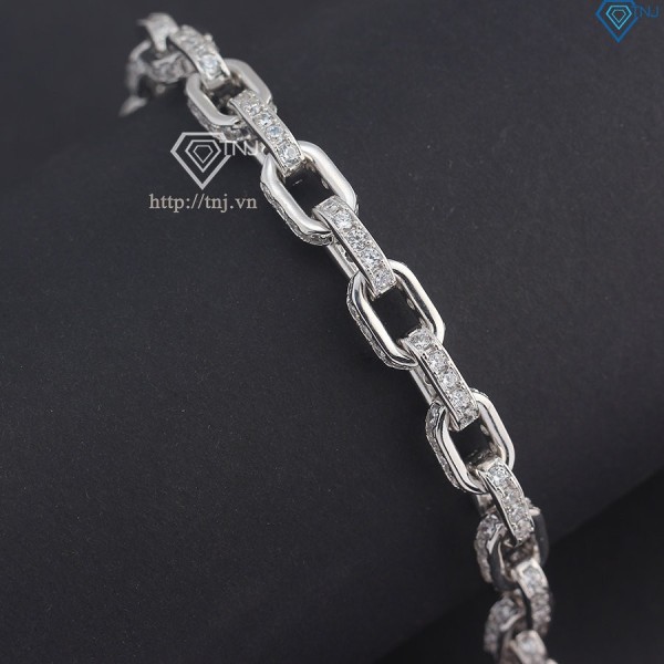 Lắc tay nam mắt xích cao cấp đính chữ cái theo yêu cầu xi kim LTA0202