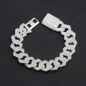 Lắc tay nam Cuban bạc LTA0024