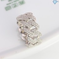 Nhẫn bạc nam cuban đính full kim cương nhân tạo Moissanite NNAM0214