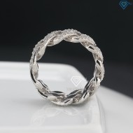 Nhẫn bạc nam cuban đính full kim cương nhân tạo Moissanite NNAM0214