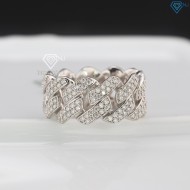 Nhẫn bạc nam cuban đính full kim cương nhân tạo Moissanite NNAM0214
