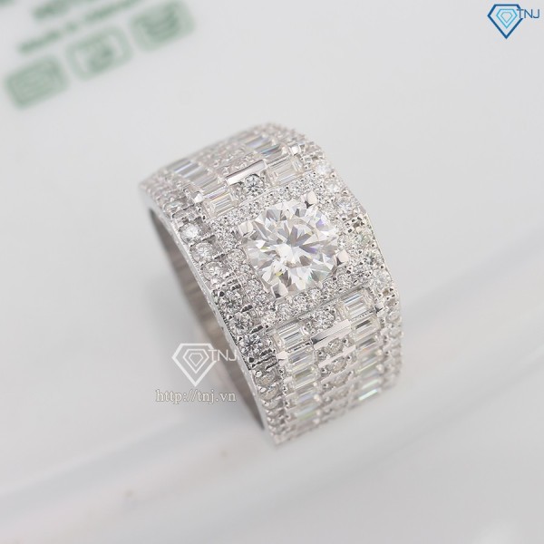 Nhẫn nam đính full kim cương Moissanite 6.5mm - Kiểm định GRA NNAM0175
