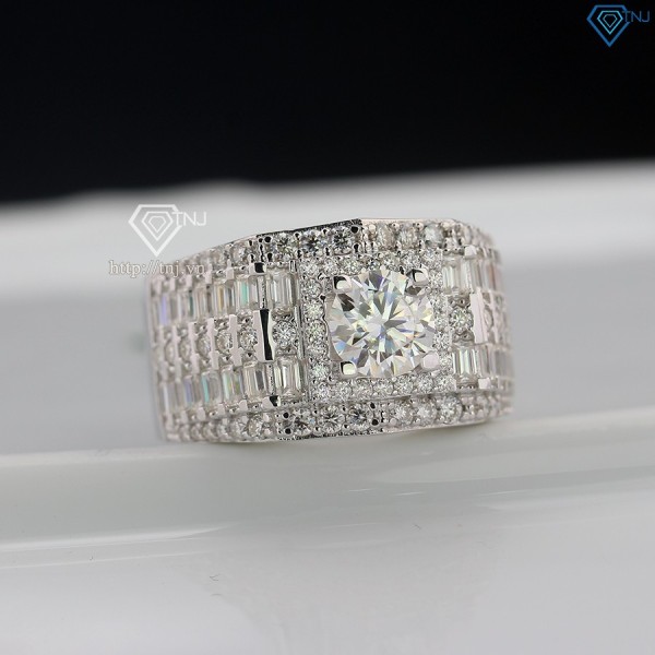 Nhẫn nam đính full kim cương Moissanite 6.5mm - Kiểm định GRA NNAM0175