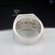 Nhẫn bạc nam chữ T đính full kim cương Moissanite 8.0mm NNAM0216