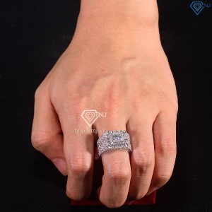 Nhẫn bạc nam 925 đính kim cương Moissanite 7.0mm NNAM0218