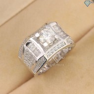 Nhẫn bạc nam 925 đính kim cương Moissanite 7.0mm NNAM0193