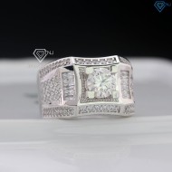 Nhẫn bạc nam 925 đính kim cương Moissanite 7.0mm NNAM0193