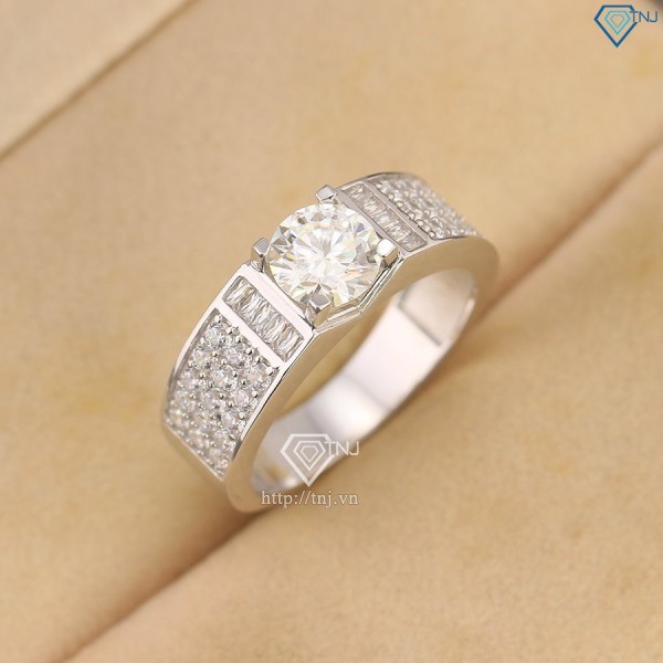 Nhẫn nam đính kim cương Moissanite 6.5mm - Kiểm định GRA NNAM0220