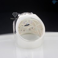 Nhẫn bạc nam bản to đính đá 14mm NNA0801