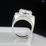 Nhẫn bạc nam bản to đính đá 14mm NNA0801