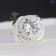 Nhẫn bạc nam bản to đính đá 14mm NNA0801