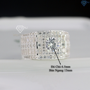 Nhẫn bạc nam cao cấp đính đá độc đáo NNA0803