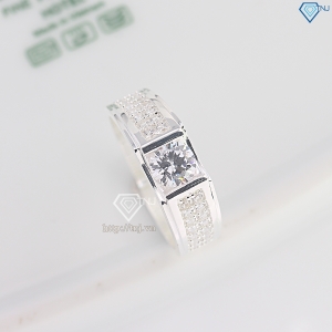 Nhẫn bạc nam đính đá đơn giản NNA0806