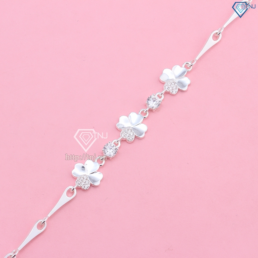 Lắc bạc tay nữ cỏ bốn lá đẹp LTN0427