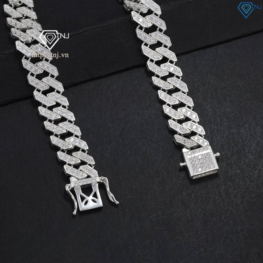 Lắc tay nam Cuban đính đá bản nhỏ 9mm LTA0171 - Trang Sức TNJ