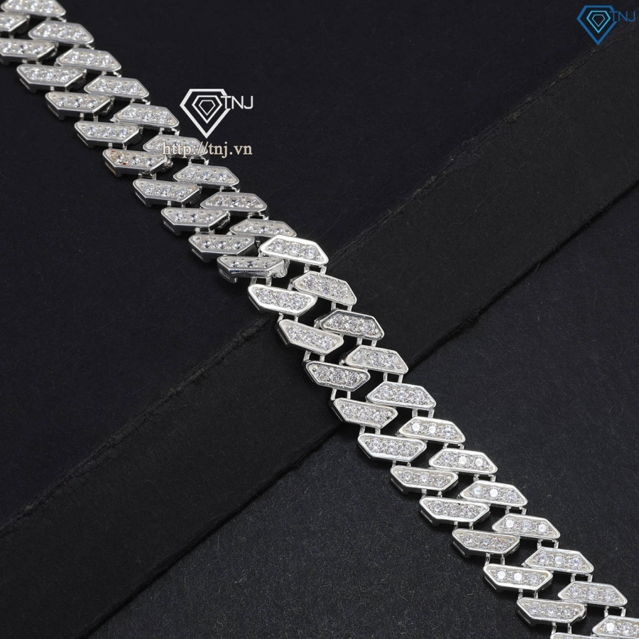 Lắc tay nam Cuban đính đá bản nhỏ 9mm LTA0171 - Trang Sức TNJ
