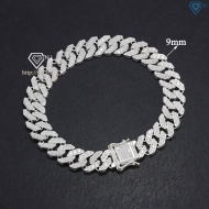 Lắc tay nam Cuban đính đá bản nhỏ 9mm LTA0171 - Trang Sức TNJ