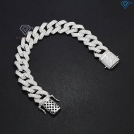 Lắc tay nam Cuban bạc đính đá 13mm LTA0173 - Trang Sức TNJ