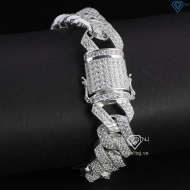 Lắc tay nam Cuban bạc đính đá 15mm LTA0174 - Trang Sức TNJ