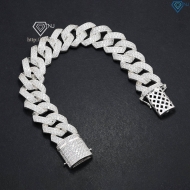 Lắc tay nam Cuban bạc đính đá 15mm LTA0174 - Trang Sức TNJ
