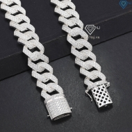 Lắc tay nam Cuban bạc đính đá 15mm LTA0174 - Trang Sức TNJ