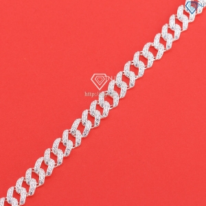 Lắc tay cuban bạc cho bé đính đá 8mm LTT0191