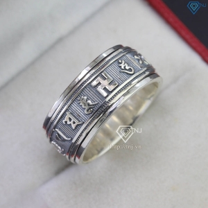 Nhẫn bạc nam Om Mani Padme Hum xoay NNA0289 - Trang sức TNJ