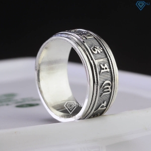 Nhẫn bạc nam Om Mani Padme Hum xoay NNA0289 - Trang sức TNJ