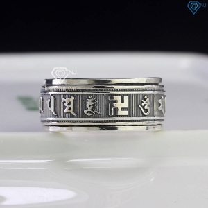 Nhẫn bạc nam Om Mani Padme Hum xoay NNA0289 - Trang sức TNJ