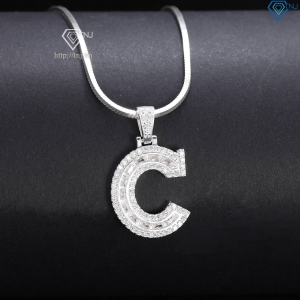 Dây chuyền bạc nam mặt chữ cái theo yêu cầu giá rẻ DCA0186
