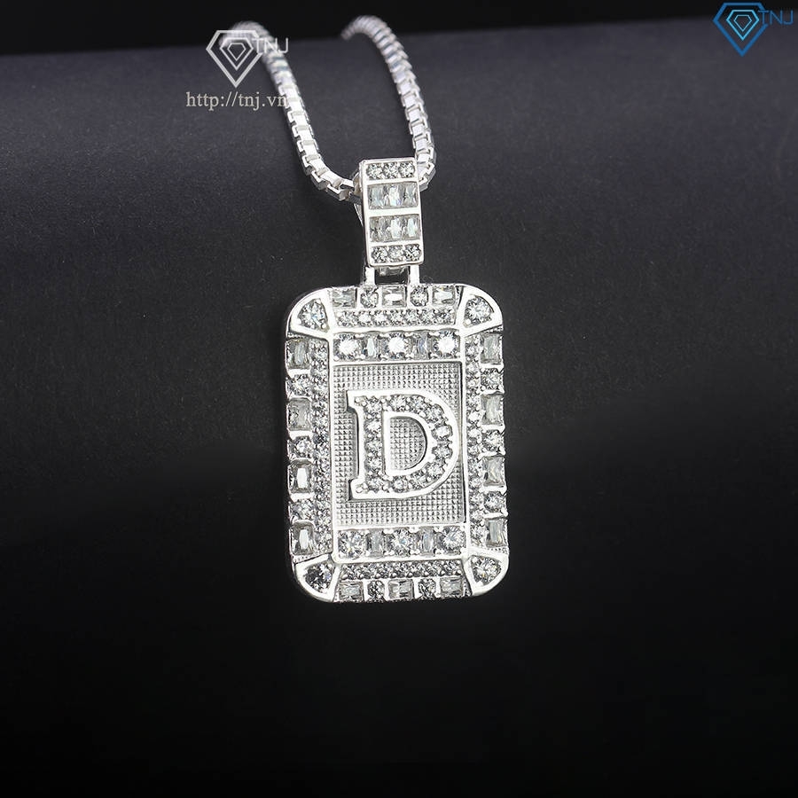 Dây chuyền bạc nam mặt chữ cái theo yêu cầu đẹp DCA0178
