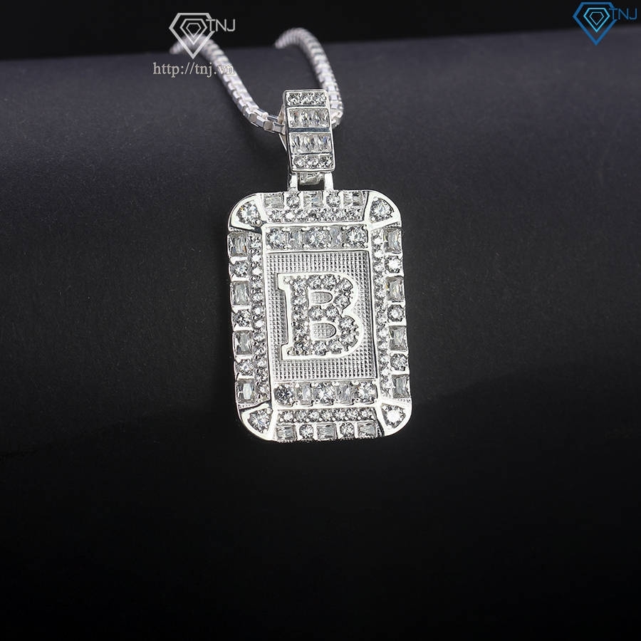 Dây chuyền bạc nam mặt chữ cái theo yêu cầu đẹp DCA0178