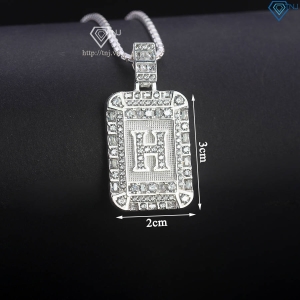 Dây chuyền bạc nam  chữ H đính đá đẹp DCA0178