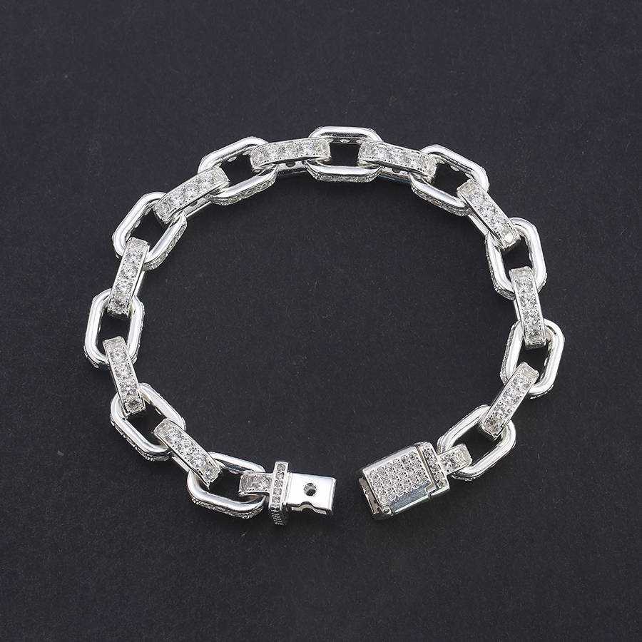 Lắc tay nam mắt xích cao cấp đính đá đẹp LTA0203