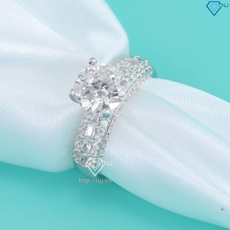 Nhẫn bạc nữ đính đá đẹp xi kim NNXK0021