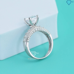 Nhẫn bạc nữ đính đá đẹp xi kim NNXK0021