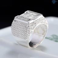Nhẫn nam chữ H bản to đính đá NNA0808