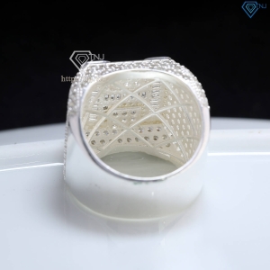 Nhẫn nam chữ H bản to đính đá NNA0808