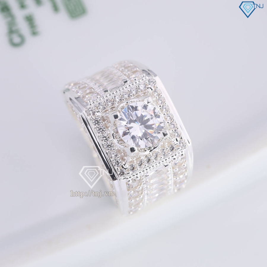 Nhẫn bạc nam đính đá đẹp NNA0809