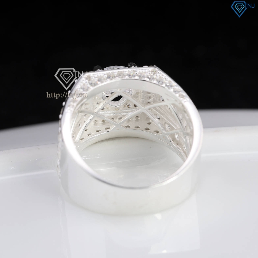 Nhẫn bạc nam đính đá đẹp NNA0809